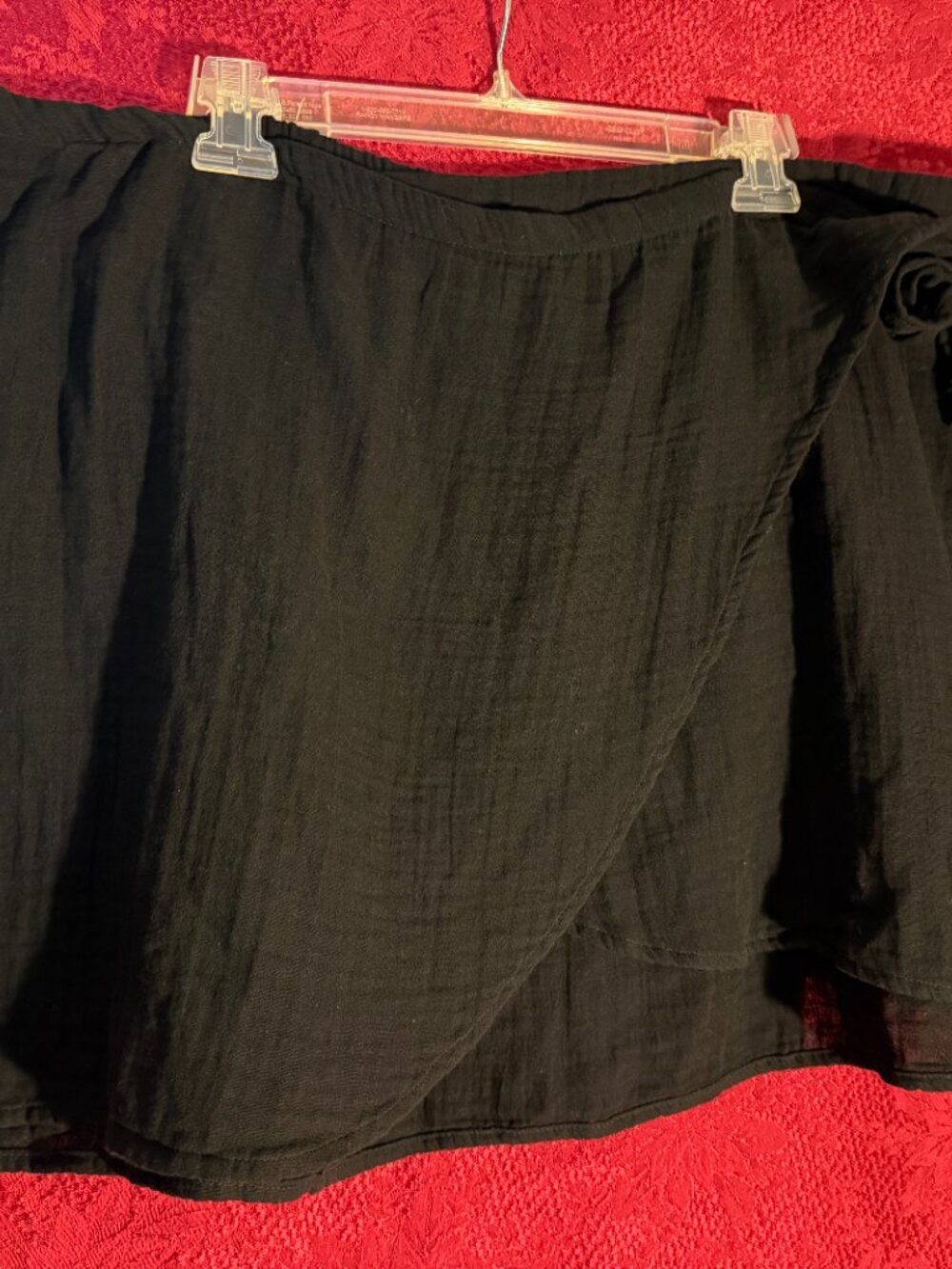 NWT Old Navy 100% Cotton Black Gauze Wrap Front Skirt Sz 3X